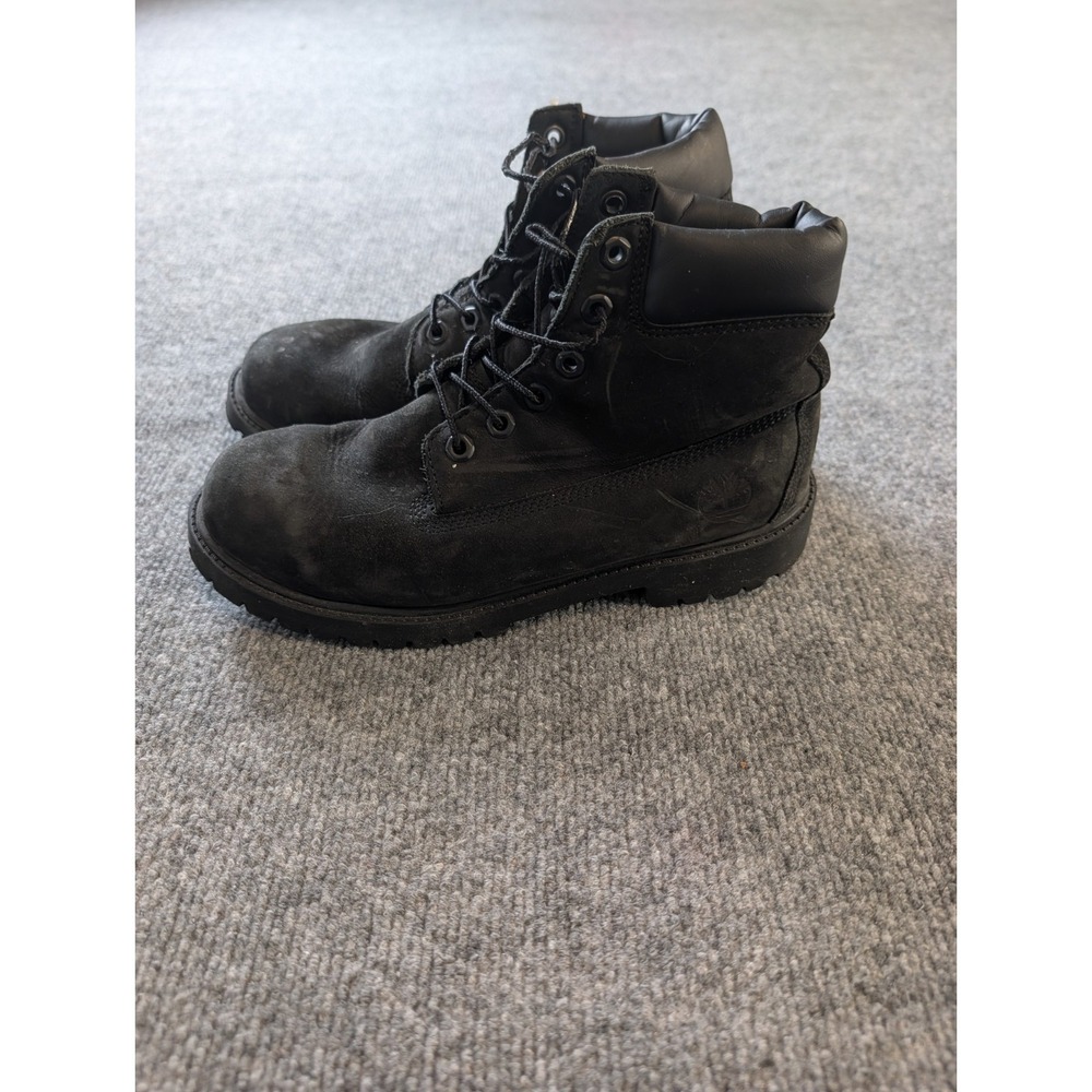 Timberland 6 Inch Premium Waterproof Boots Black Nubuck Youth 6.5M Womens 8